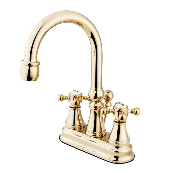 4" Centerset Bathroom Faucet, Polished Brass